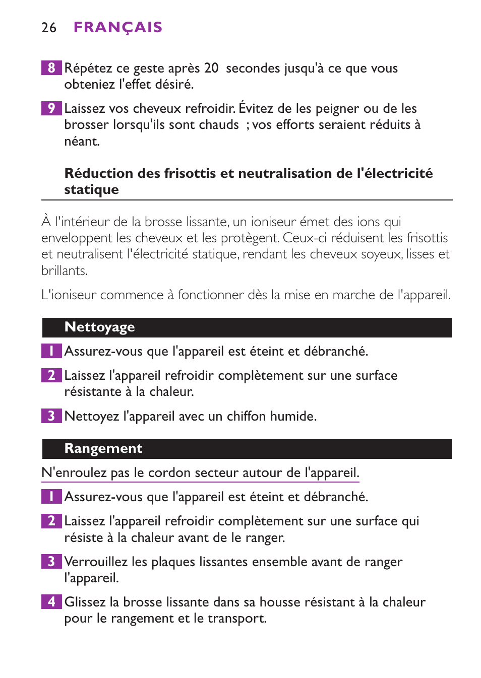 Philips Plancha para el pelo User Manual | Page 26 / 104