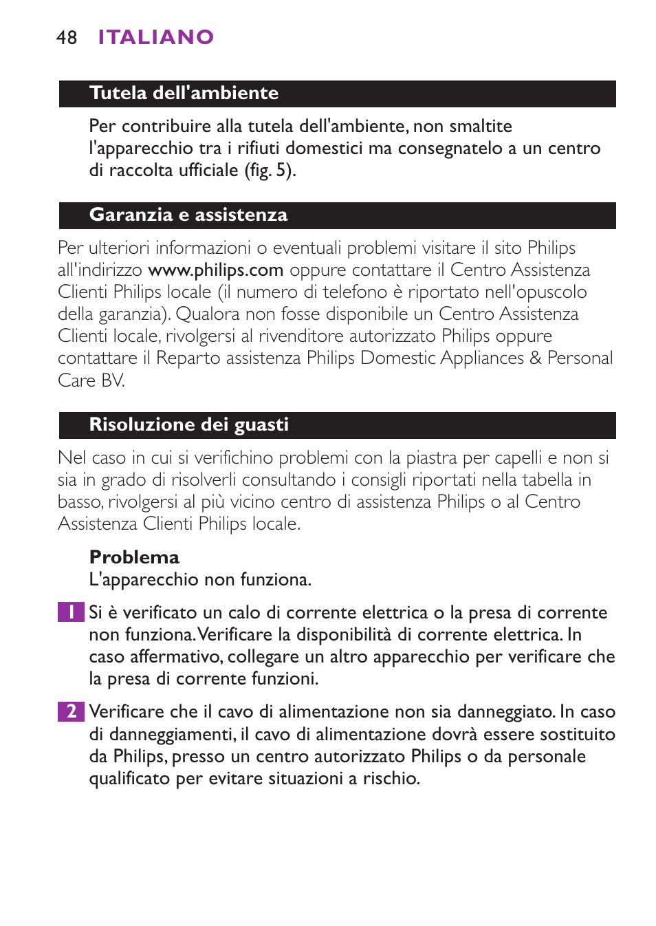 Philips Plancha para el pelo User Manual | Page 48 / 104