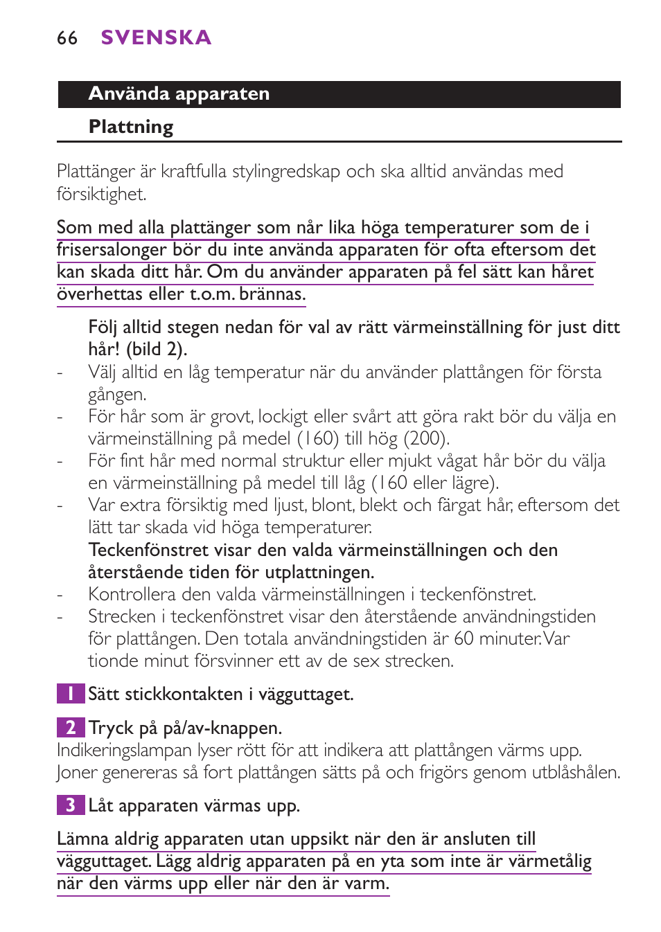 Philips Plancha para el pelo User Manual | Page 66 / 104