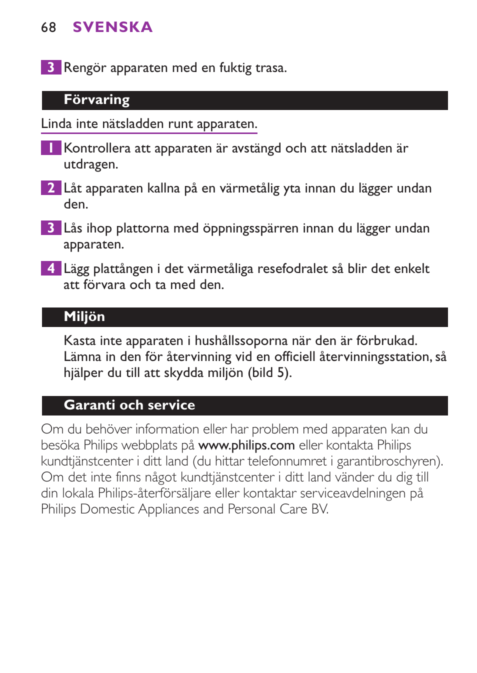 Philips Plancha para el pelo User Manual | Page 68 / 104