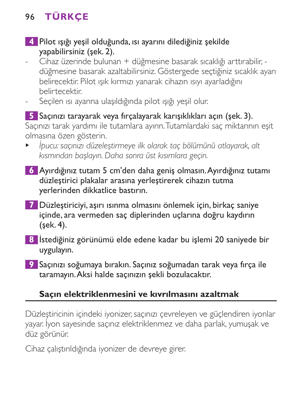 Philips Plancha para el pelo User Manual | Page 96 / 104