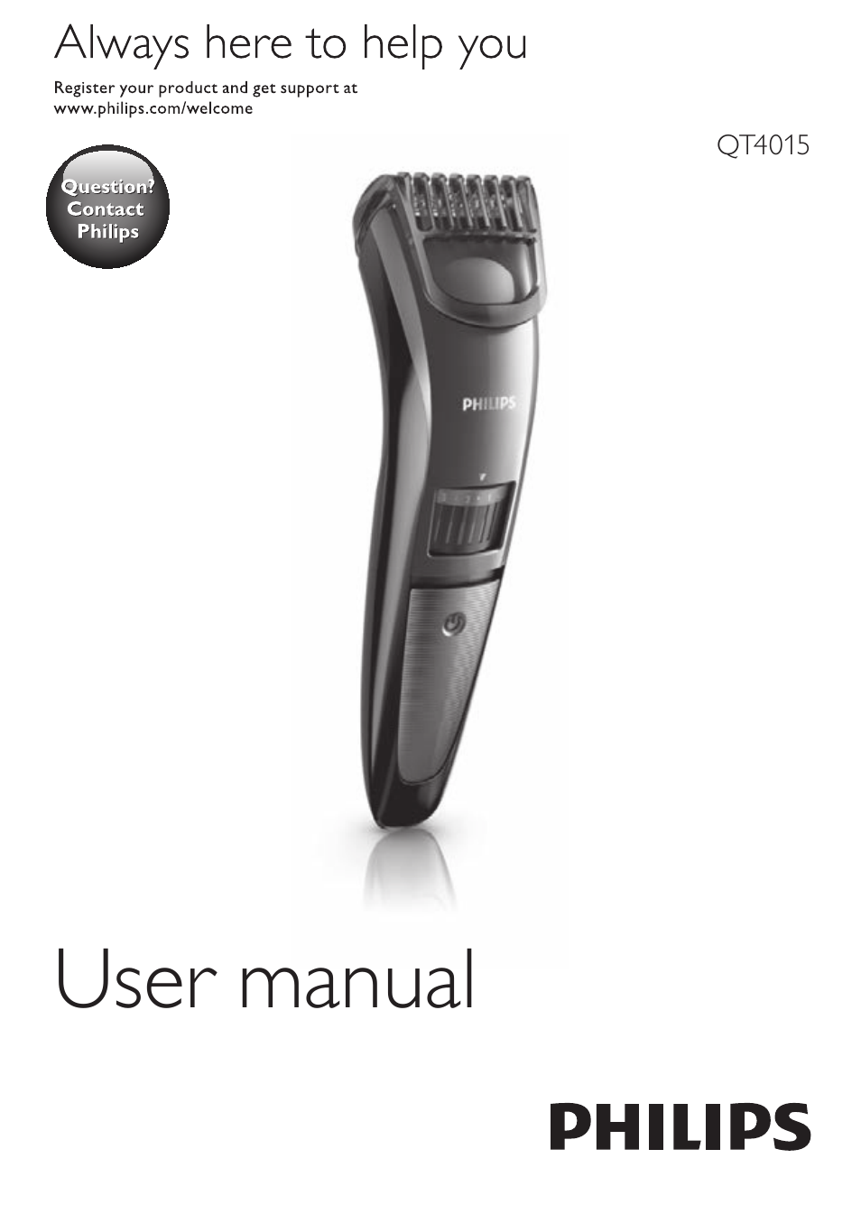 Philips BEARDTRIMMER Series 3000 barbero para barba y barba de 2 días User Manual | 104 pages