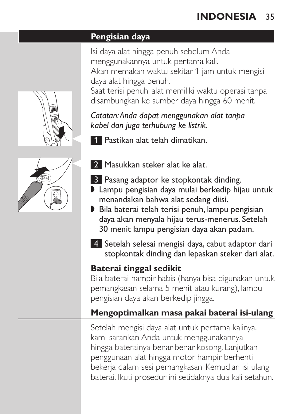 Philips BEARDTRIMMER Series 3000 barbero para barba y barba de 2 días User Manual | Page 35 / 104