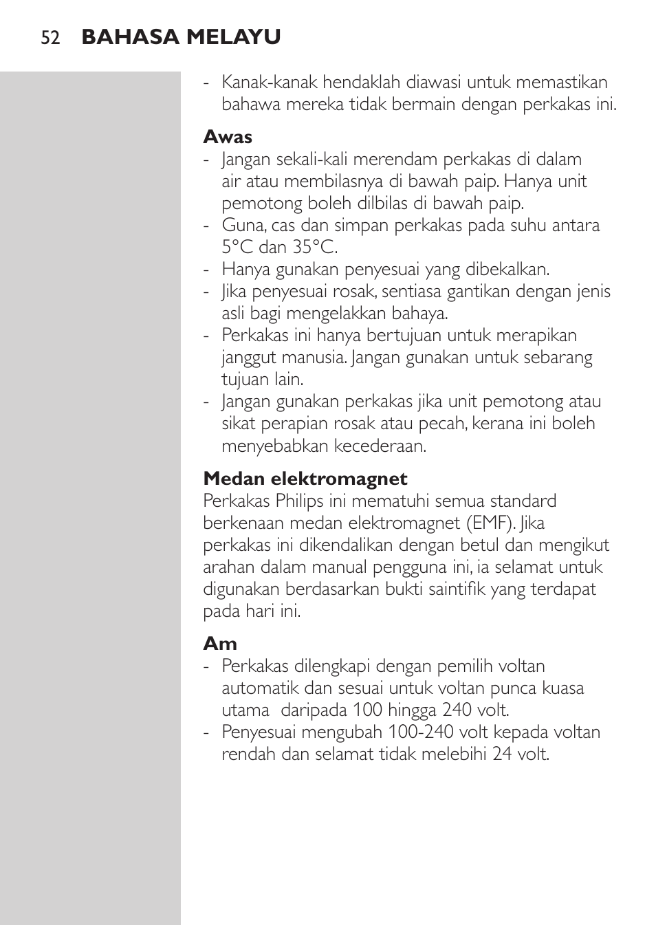 Philips BEARDTRIMMER Series 3000 barbero para barba y barba de 2 días User Manual | Page 52 / 104