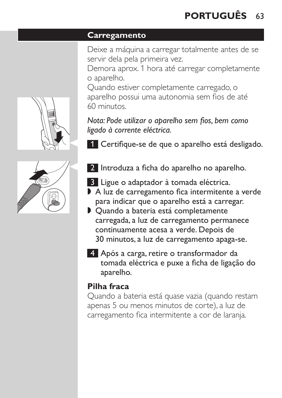 Philips BEARDTRIMMER Series 3000 barbero para barba y barba de 2 días User Manual | Page 63 / 104
