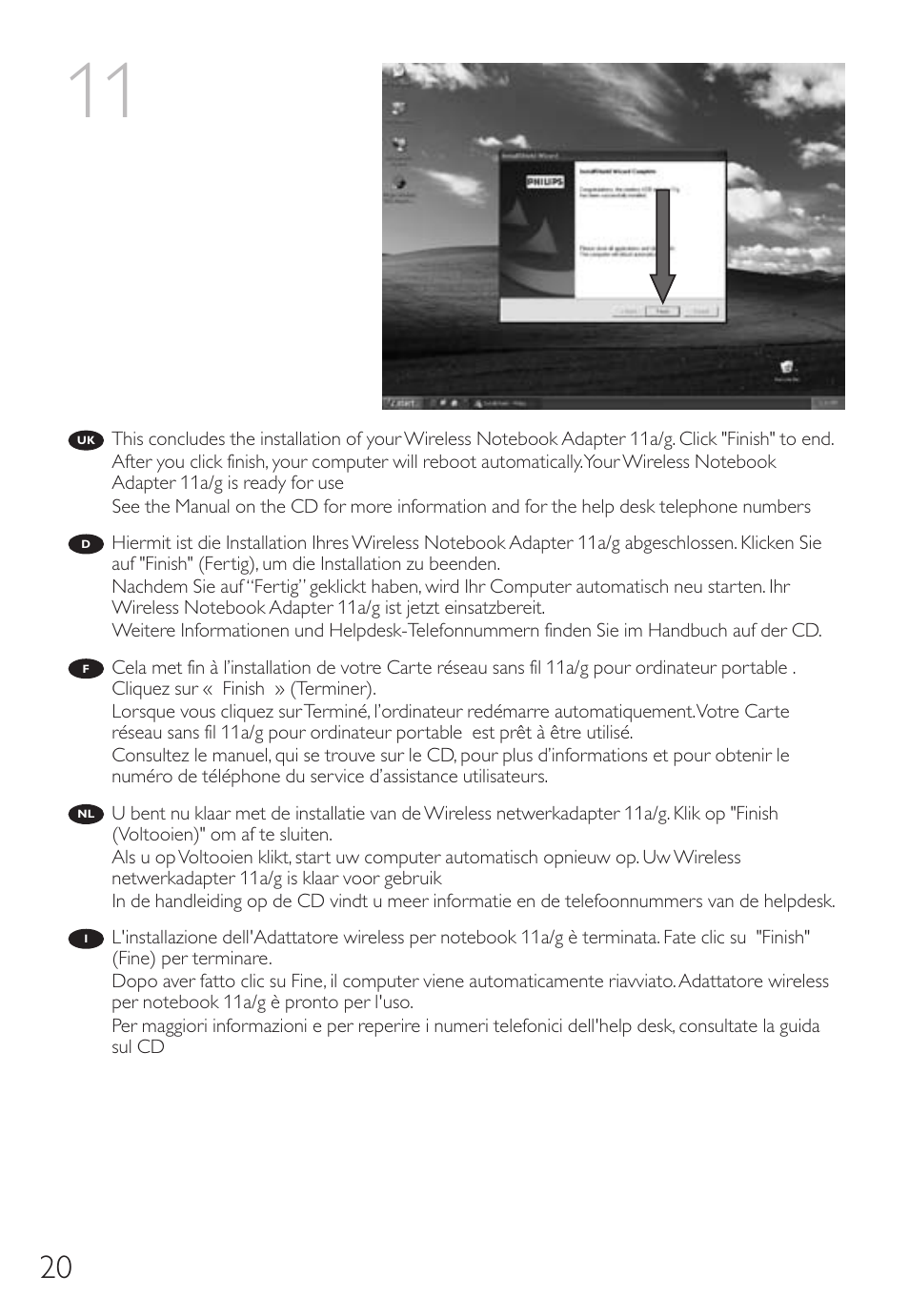Philips Wireless Notebook Adapter User Manual | Page 20 / 60