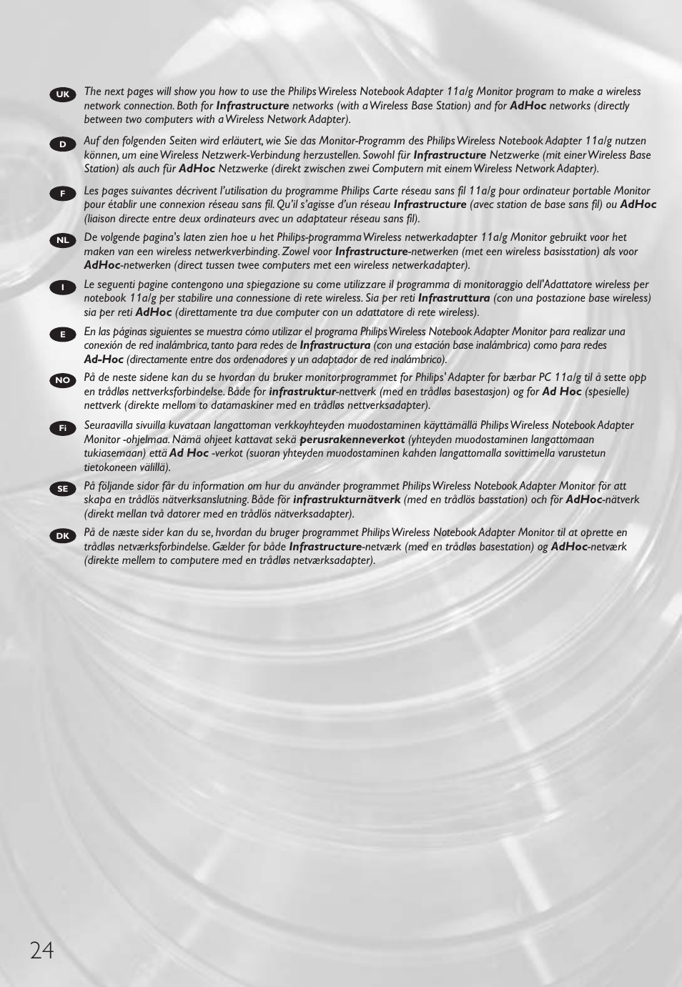 Philips Wireless Notebook Adapter User Manual | Page 24 / 60