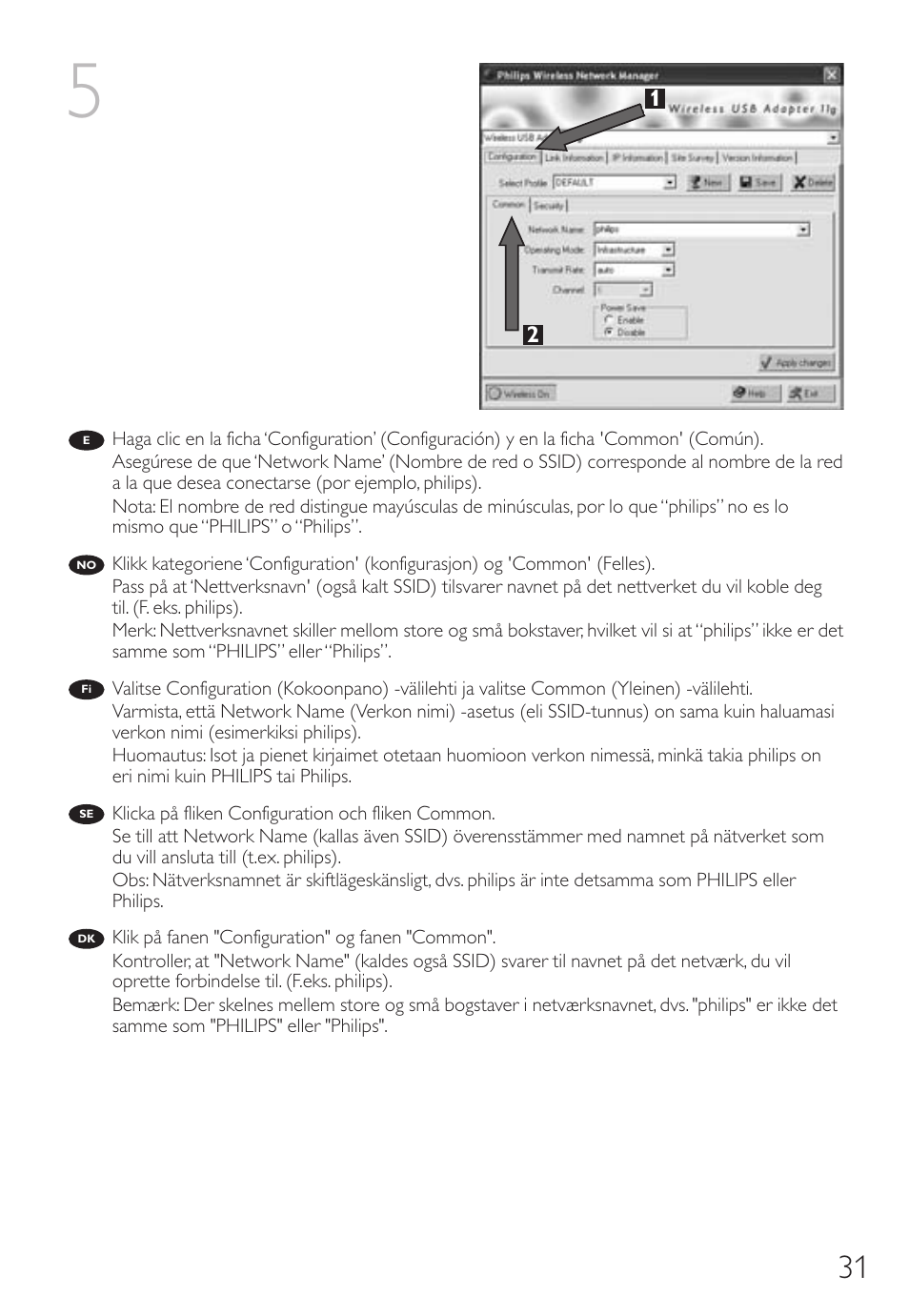 Philips Wireless Notebook Adapter User Manual | Page 31 / 60