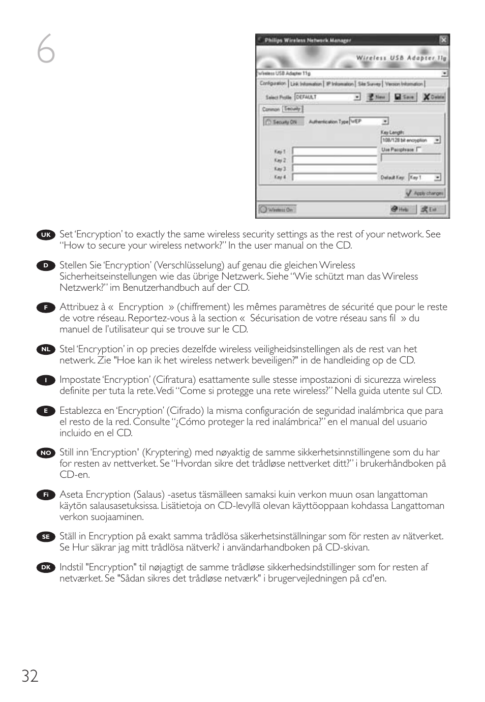 Philips Wireless Notebook Adapter User Manual | Page 32 / 60