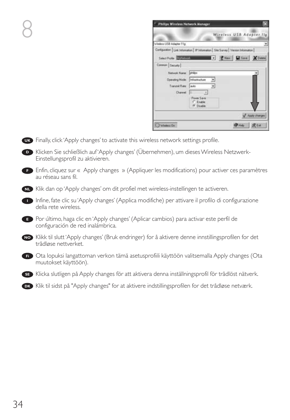 Philips Wireless Notebook Adapter User Manual | Page 34 / 60