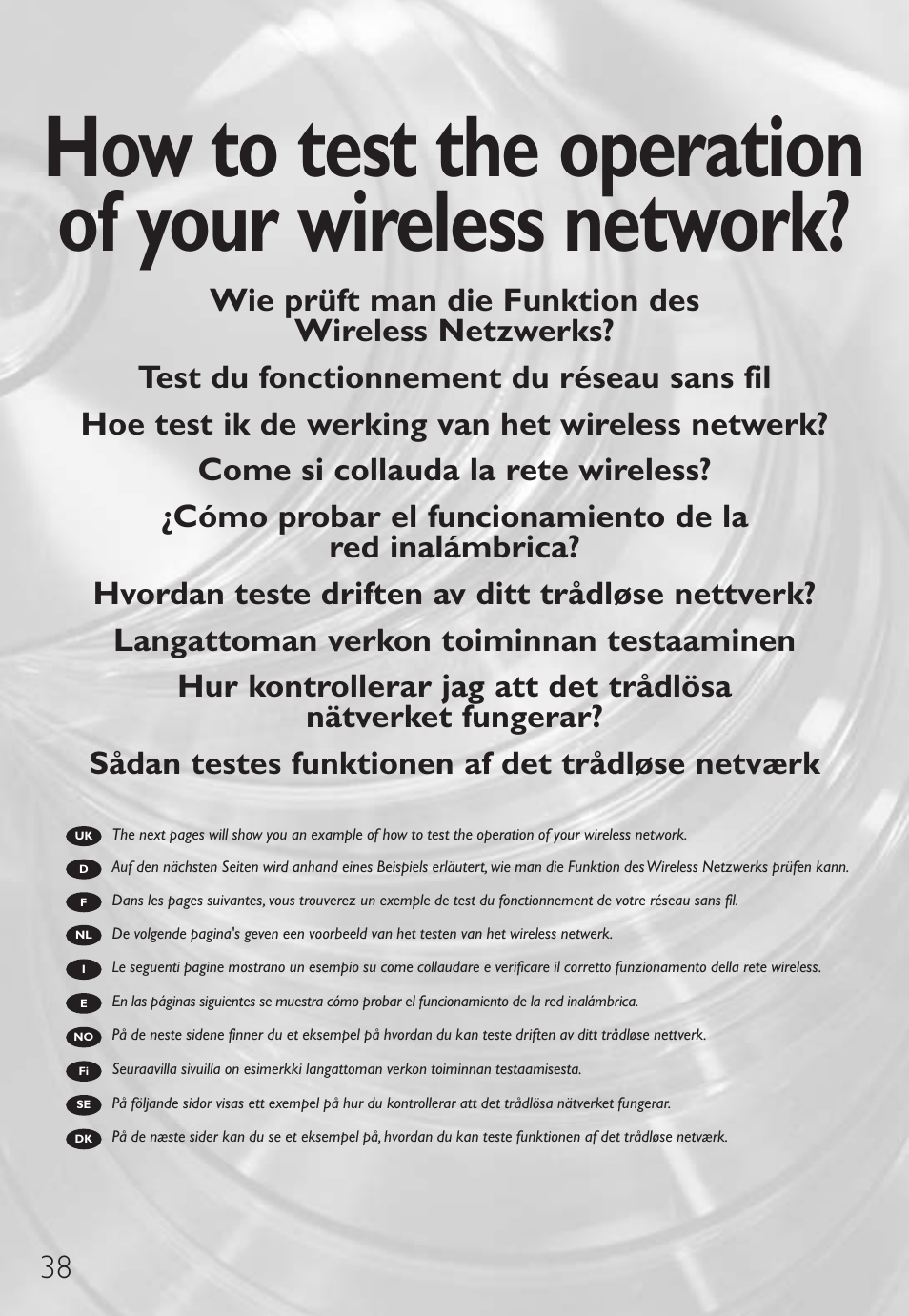 How to test the operation of your wireless network | Philips Wireless Notebook Adapter User Manual | Page 38 / 60
