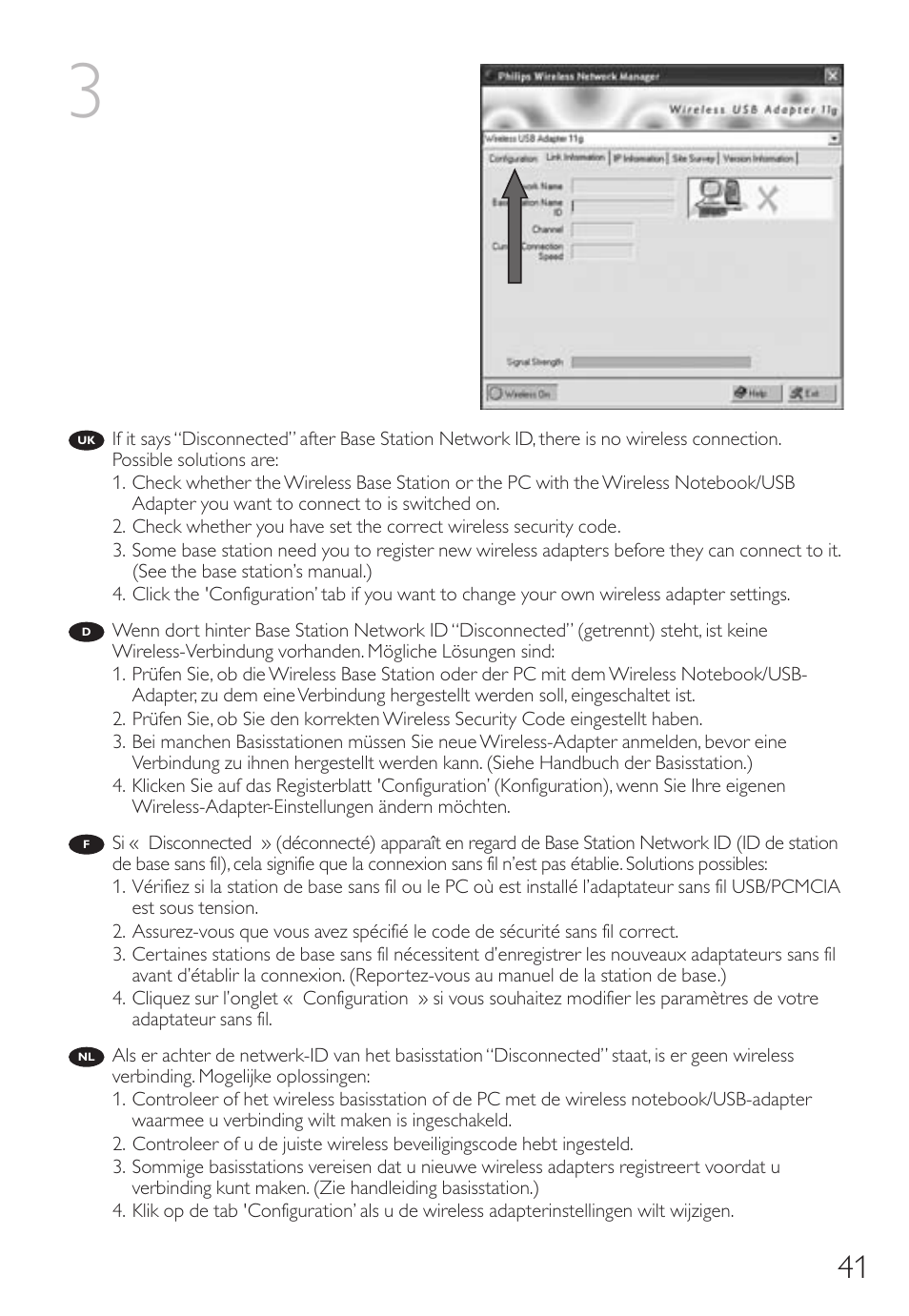Philips Wireless Notebook Adapter User Manual | Page 41 / 60