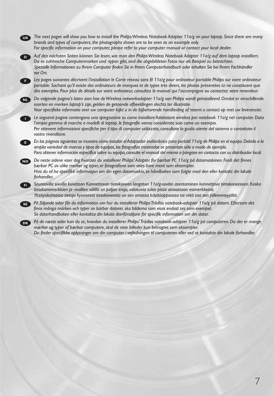 Philips Wireless Notebook Adapter User Manual | Page 7 / 60