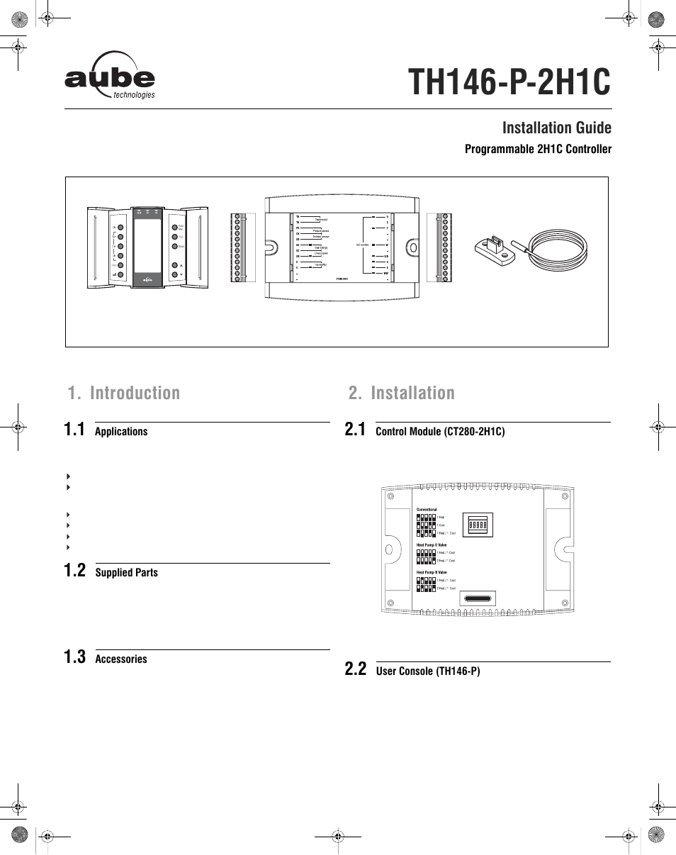 Aube Technologies TH146-P-2H1C User Manual | 11 pages