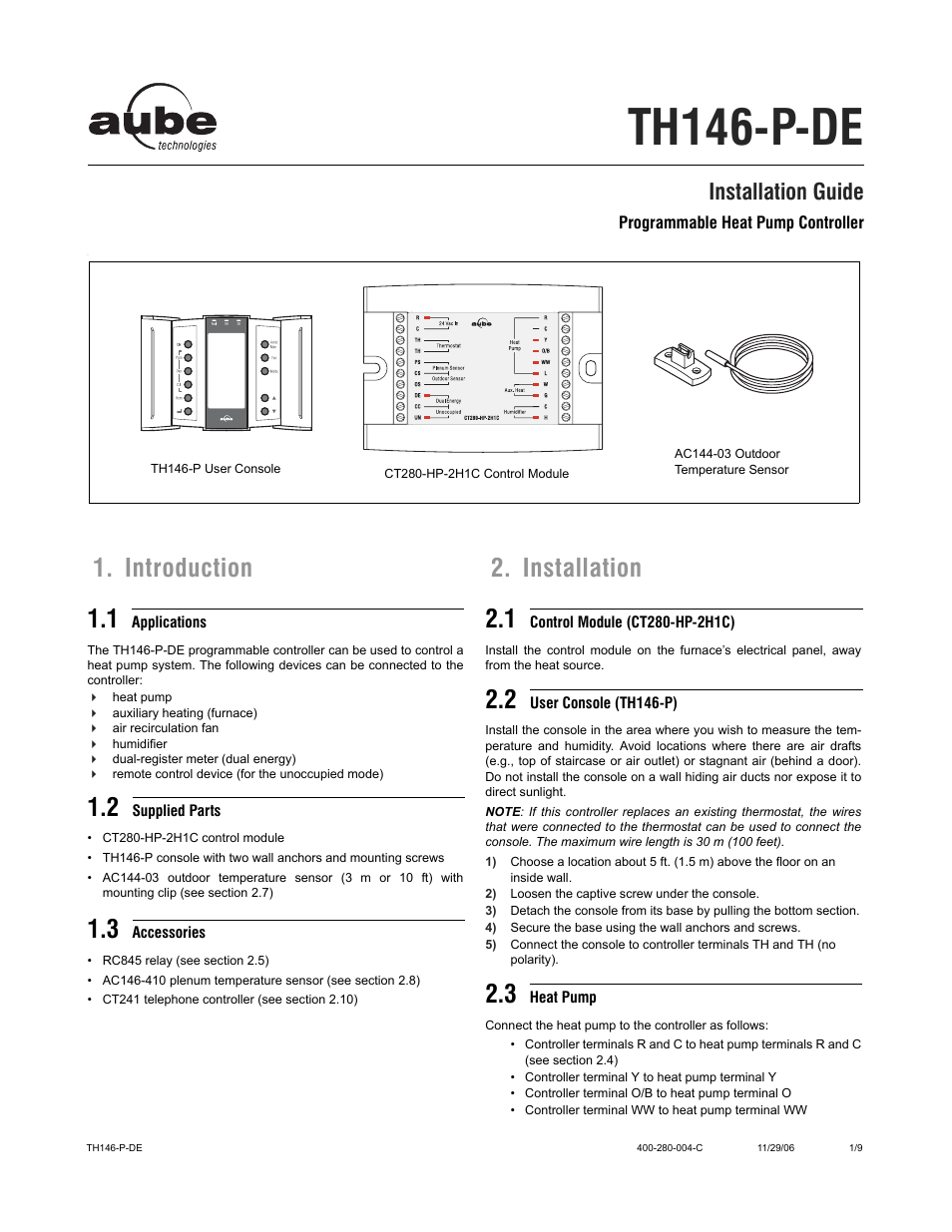 Aube Technologies TH146-P-DE User Manual | 9 pages