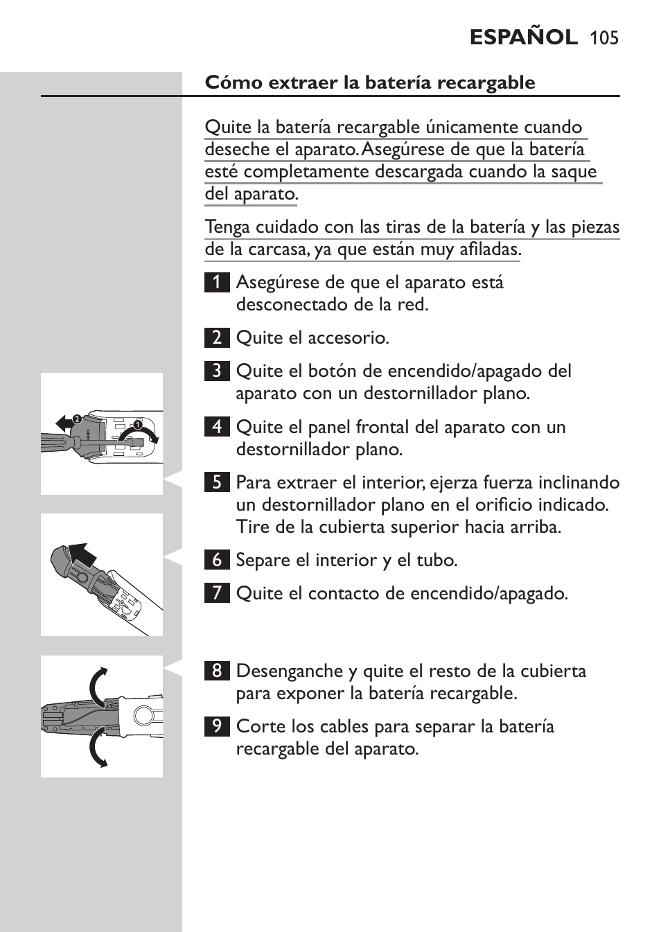 Philips MULTIGROOM Series 3000 Set de cara de arreglo personal resistente al agua User Manual | Page 105 / 174