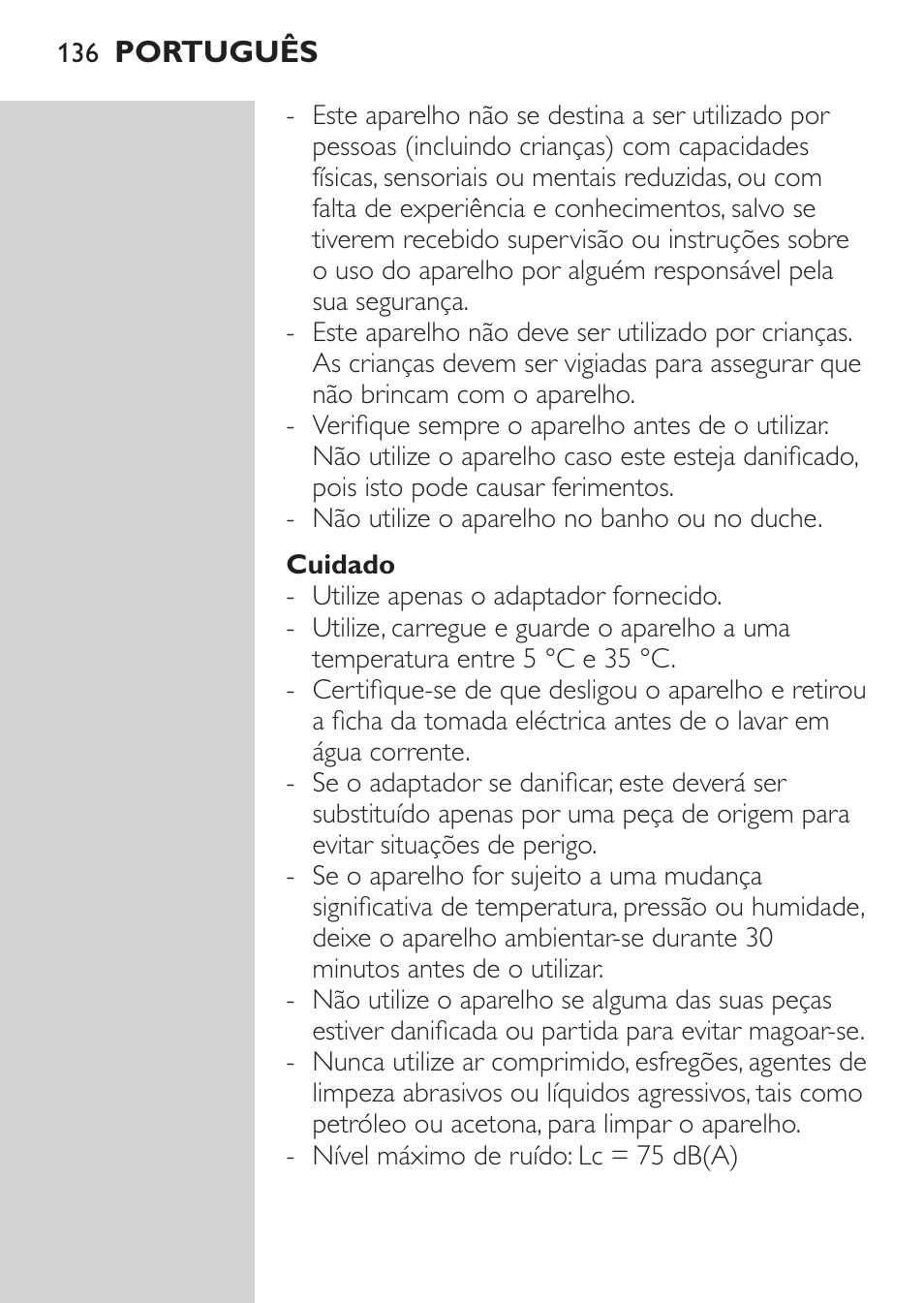 Philips MULTIGROOM Series 3000 Set de cara de arreglo personal resistente al agua User Manual | Page 136 / 174