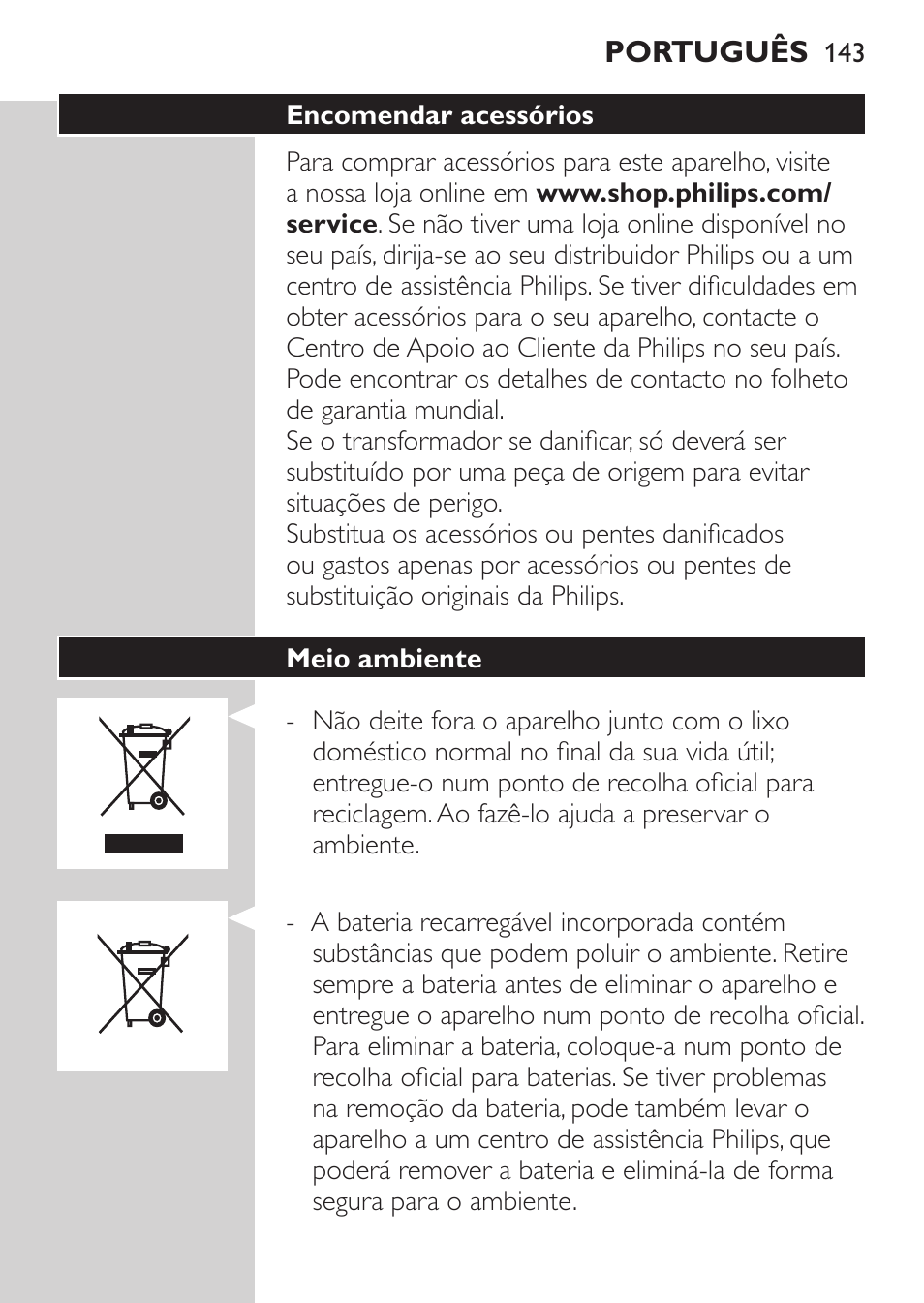 Philips MULTIGROOM Series 3000 Set de cara de arreglo personal resistente al agua User Manual | Page 143 / 174