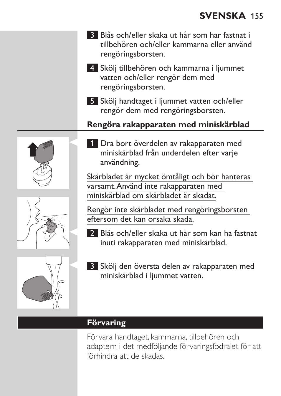 Philips MULTIGROOM Series 3000 Set de cara de arreglo personal resistente al agua User Manual | Page 155 / 174