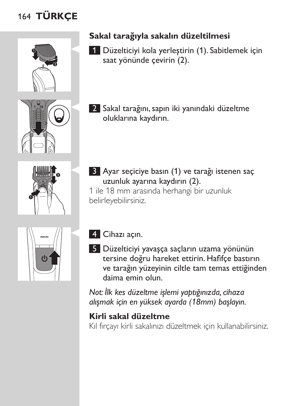 Philips MULTIGROOM Series 3000 Set de cara de arreglo personal resistente al agua User Manual | Page 164 / 174