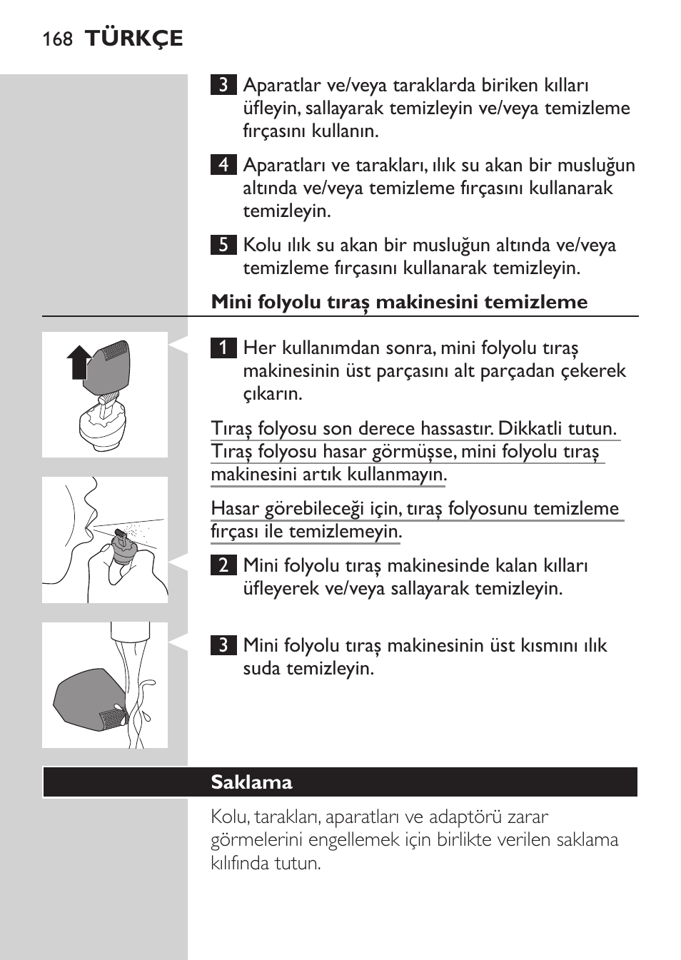 Philips MULTIGROOM Series 3000 Set de cara de arreglo personal resistente al agua User Manual | Page 168 / 174