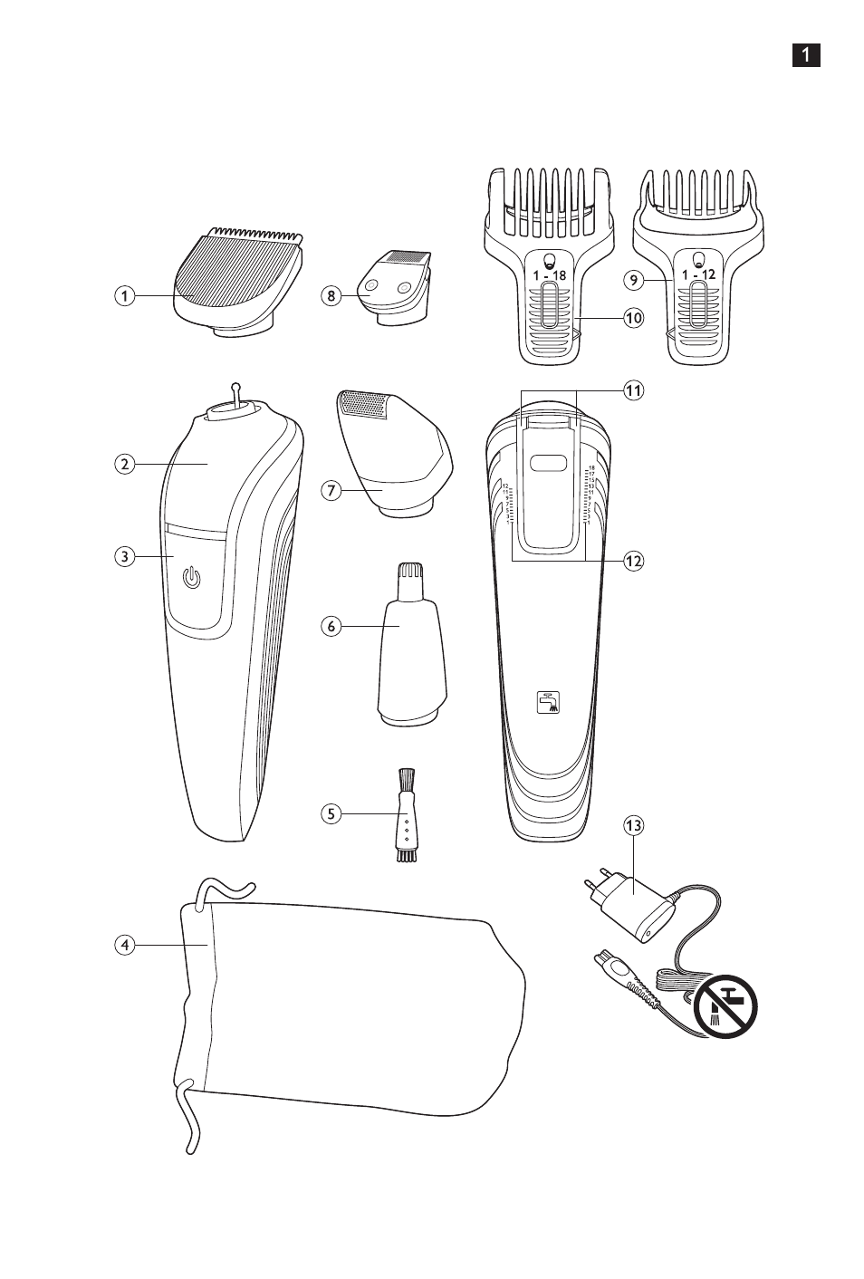 Philips MULTIGROOM Series 3000 Set de cara de arreglo personal resistente al agua User Manual | Page 2 / 174