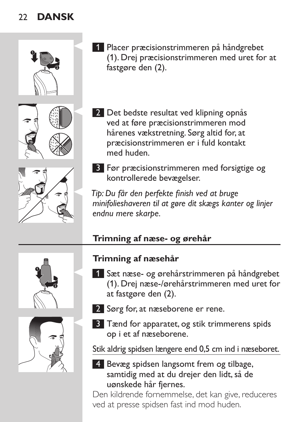 Philips MULTIGROOM Series 3000 Set de cara de arreglo personal resistente al agua User Manual | Page 22 / 174