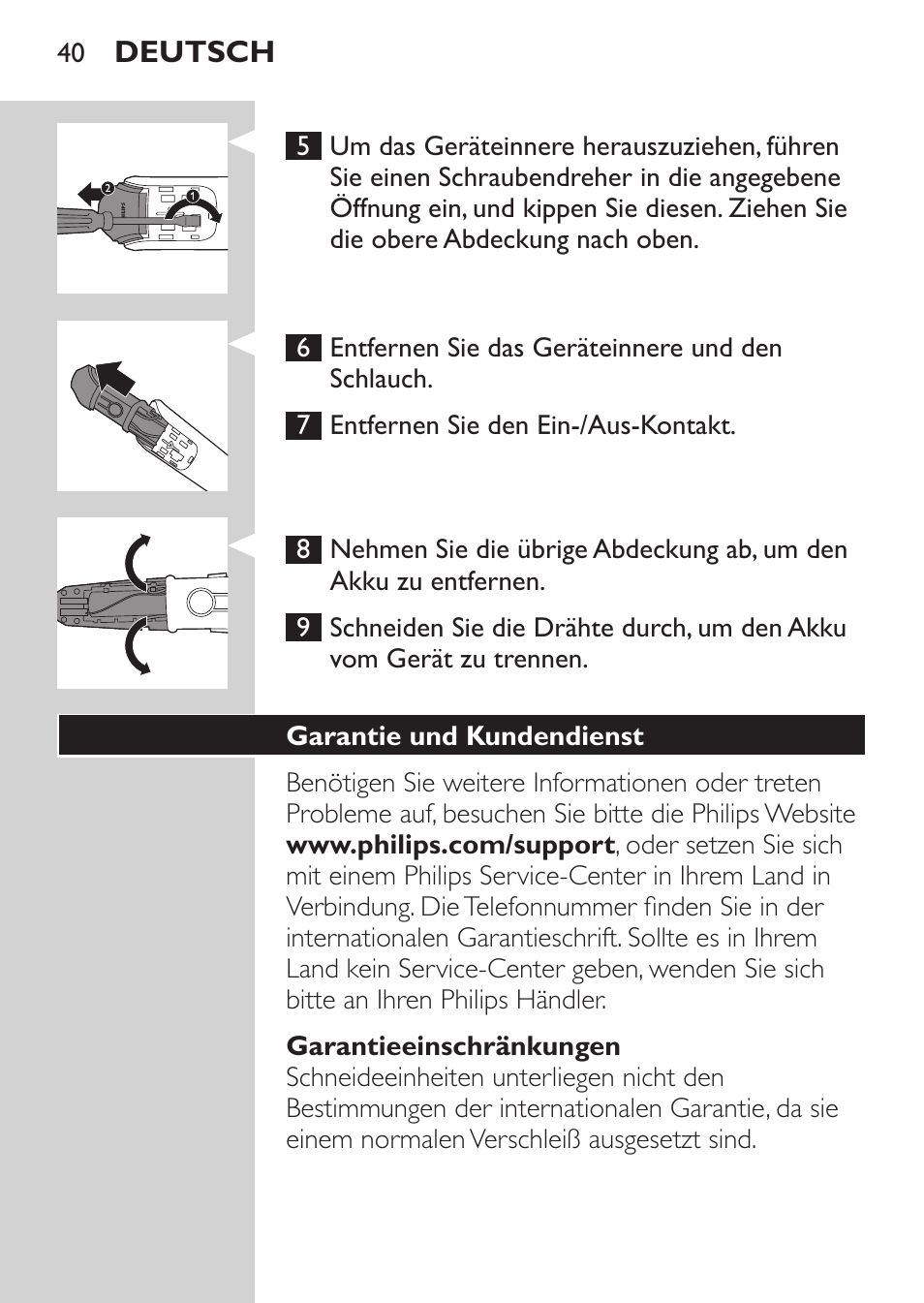 Philips MULTIGROOM Series 3000 Set de cara de arreglo personal resistente al agua User Manual | Page 40 / 174