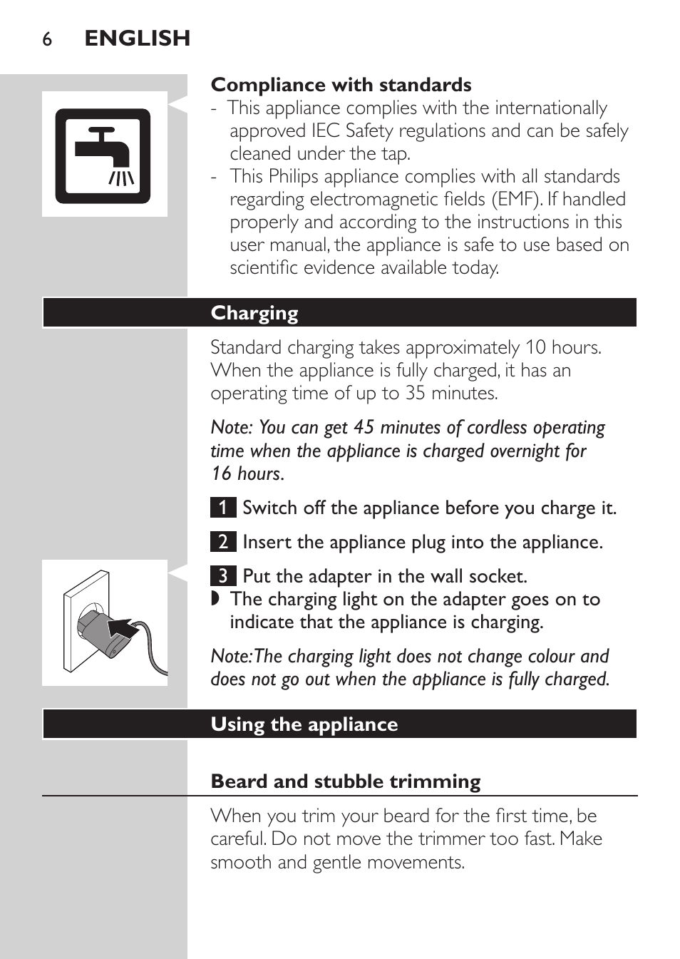 Philips MULTIGROOM Series 3000 Set de cara de arreglo personal resistente al agua User Manual | Page 6 / 174