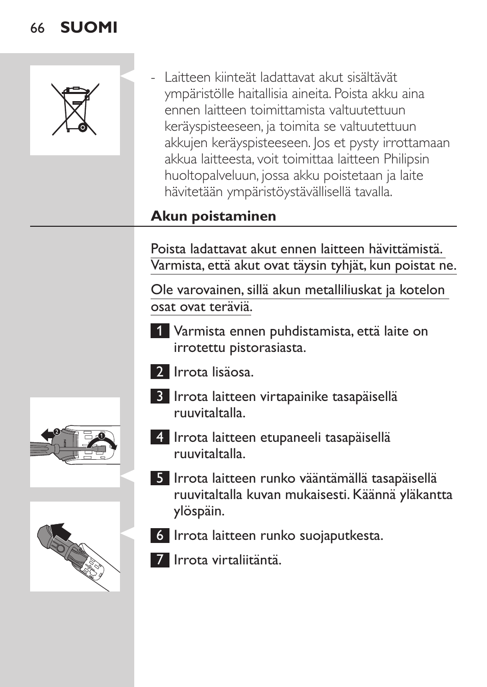 Philips MULTIGROOM Series 3000 Set de cara de arreglo personal resistente al agua User Manual | Page 66 / 174