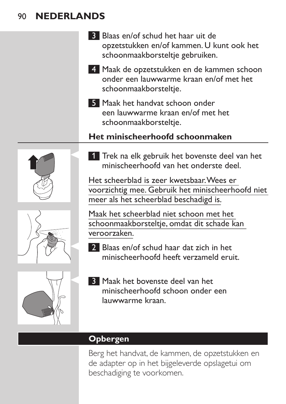 Philips MULTIGROOM Series 3000 Set de cara de arreglo personal resistente al agua User Manual | Page 90 / 174