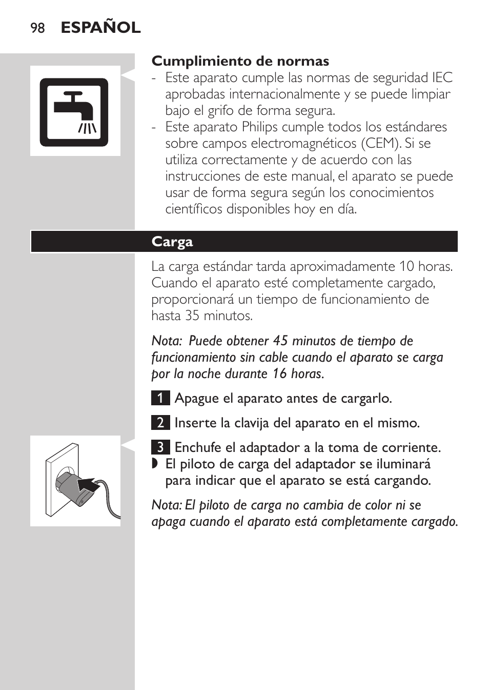 Philips MULTIGROOM Series 3000 Set de cara de arreglo personal resistente al agua User Manual | Page 98 / 174