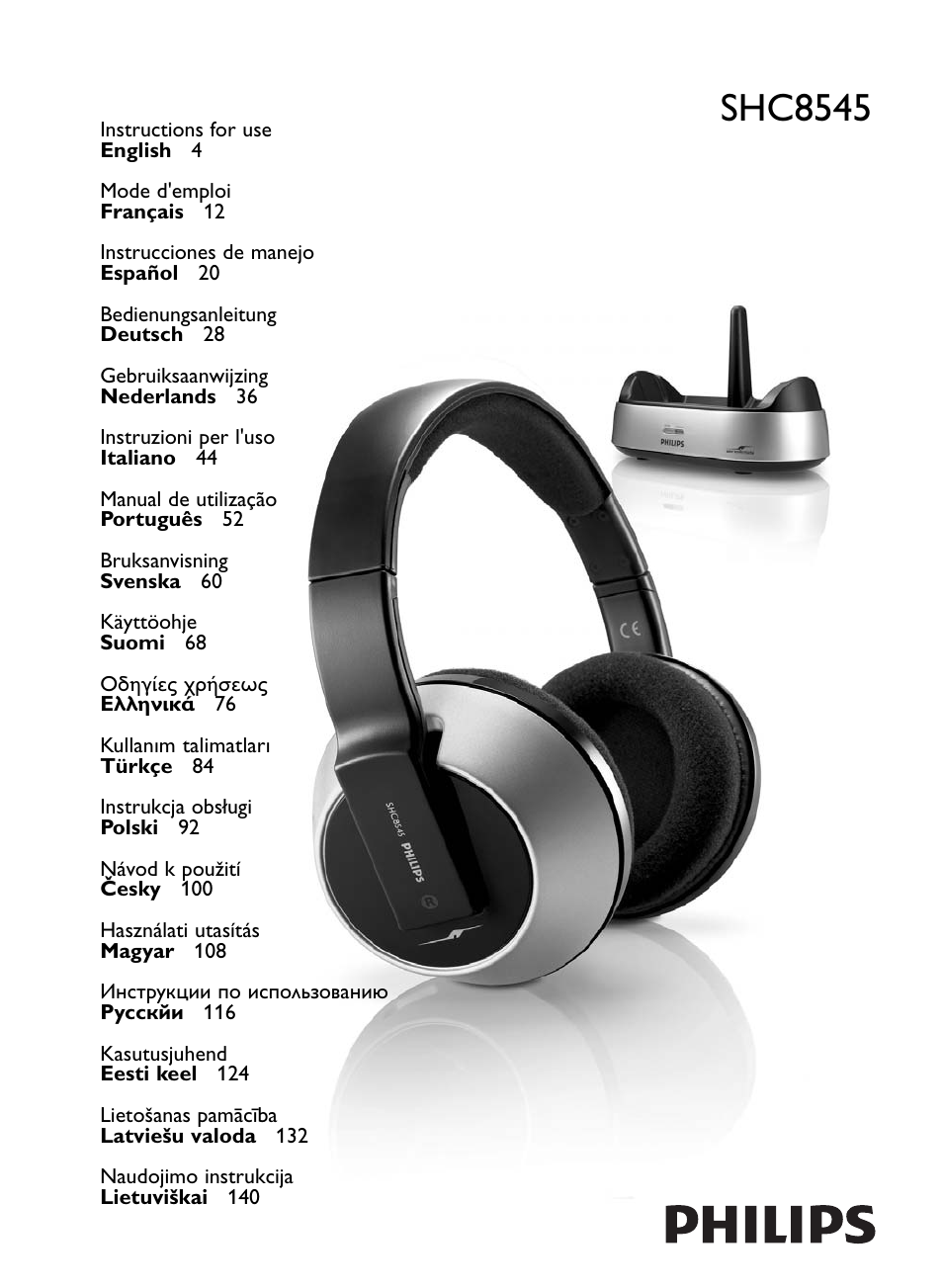 Philips Auricular Hi-Fi inalámbrico User Manual | 150 pages