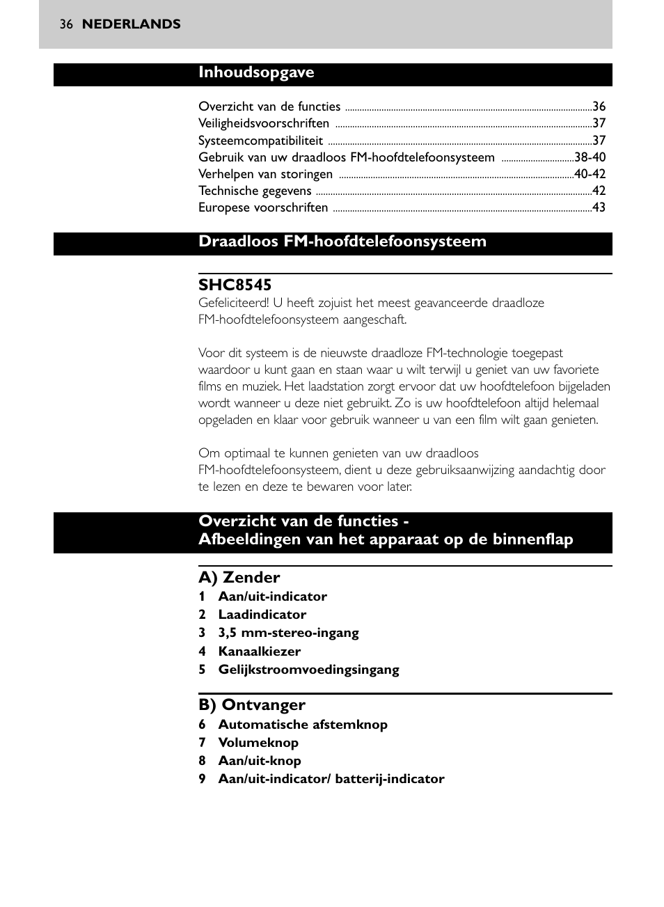 Philips Auricular Hi-Fi inalámbrico User Manual | Page 36 / 150