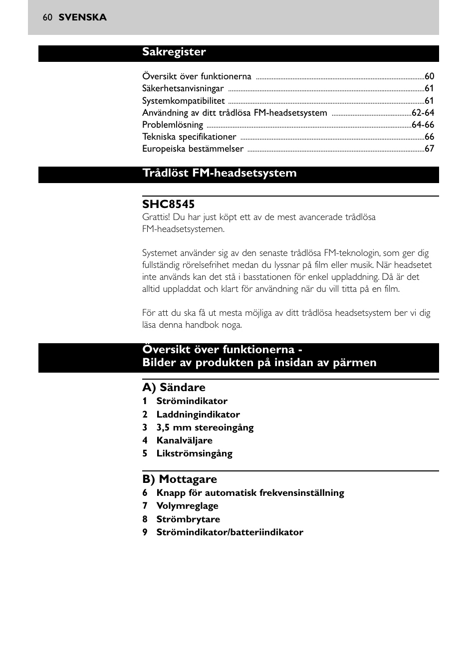 Philips Auricular Hi-Fi inalámbrico User Manual | Page 60 / 150