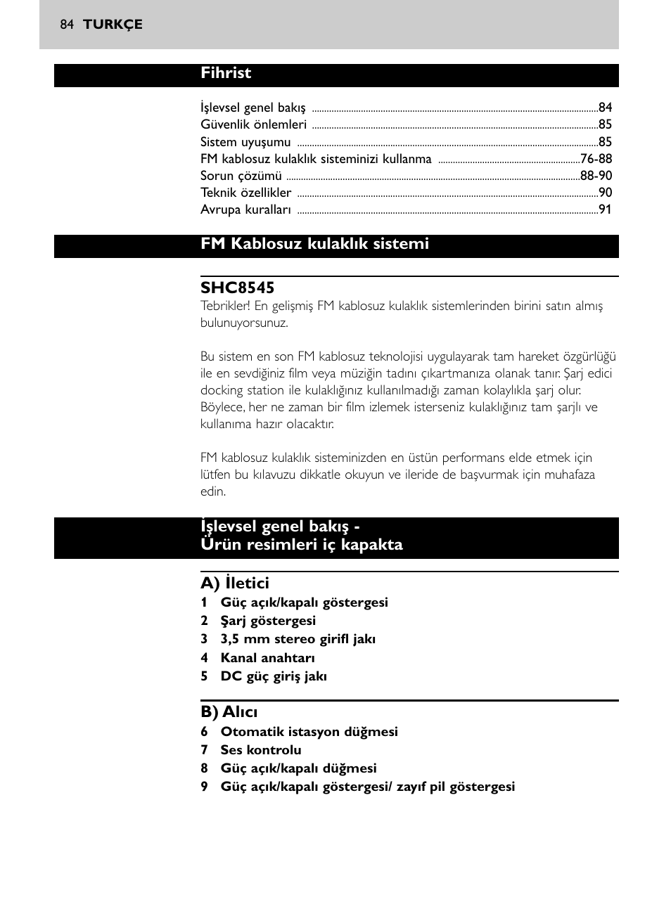 Philips Auricular Hi-Fi inalámbrico User Manual | Page 84 / 150