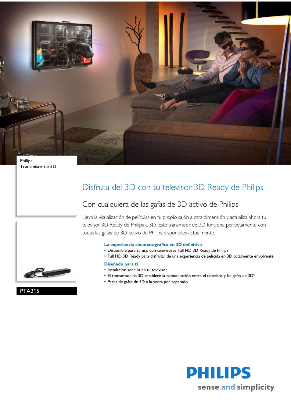 Philips Transmisor de 3D User Manual | 2 pages