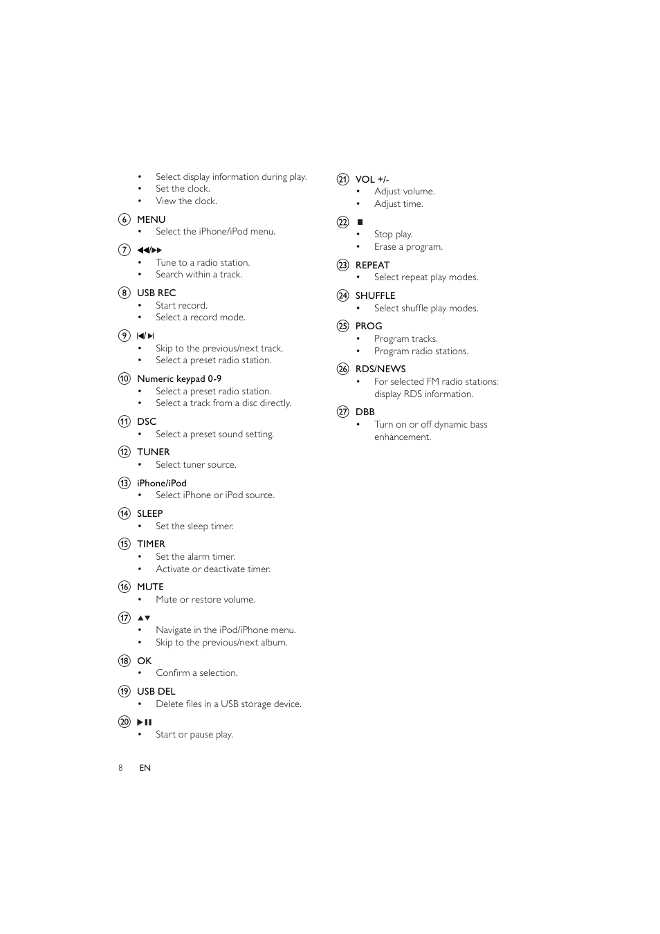 Philips Elegante microcadena User Manual | Page 9 / 192