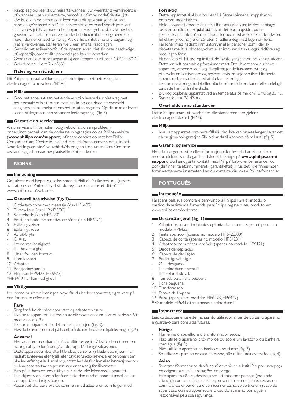 Philips Satinelle Depiladora User Manual | Page 7 / 9