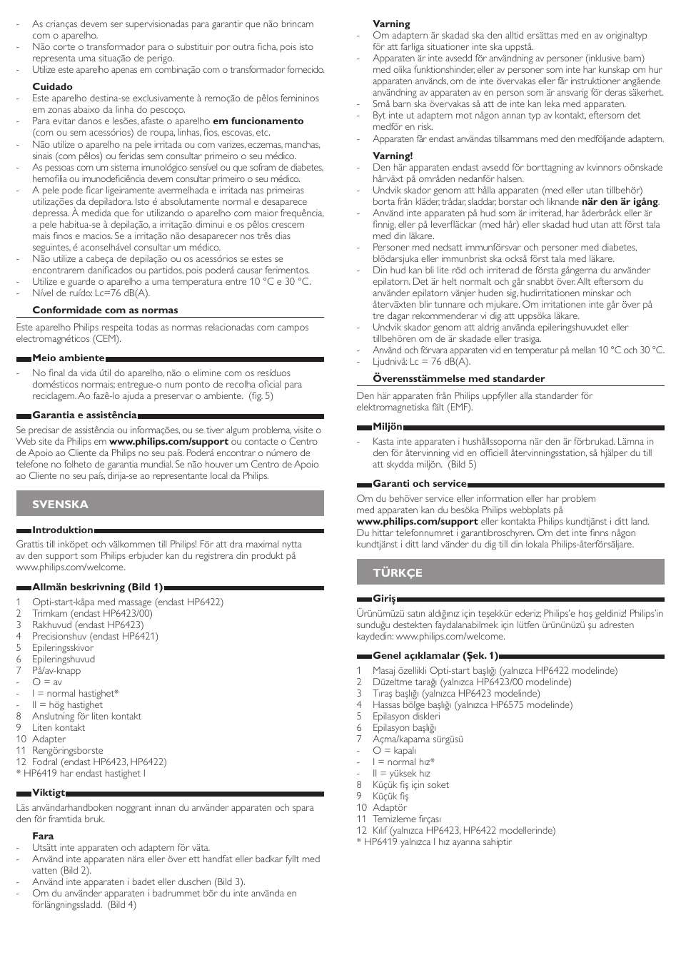 Philips Satinelle Depiladora User Manual | Page 8 / 9