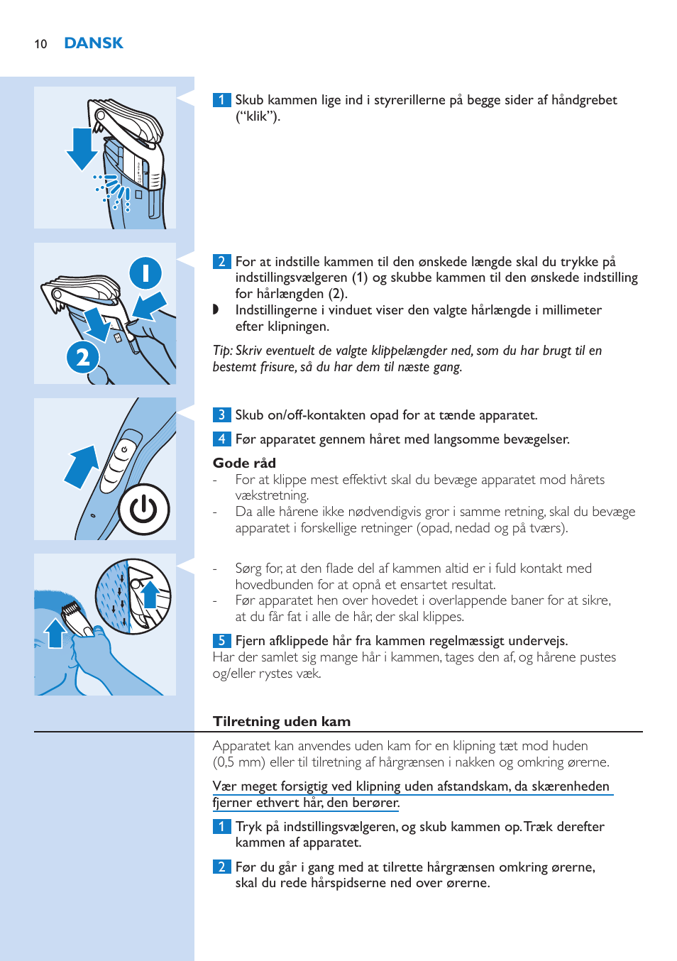 Philips HAIRCLIPPER Series 5000 cortapelos User Manual | Page 10 / 46