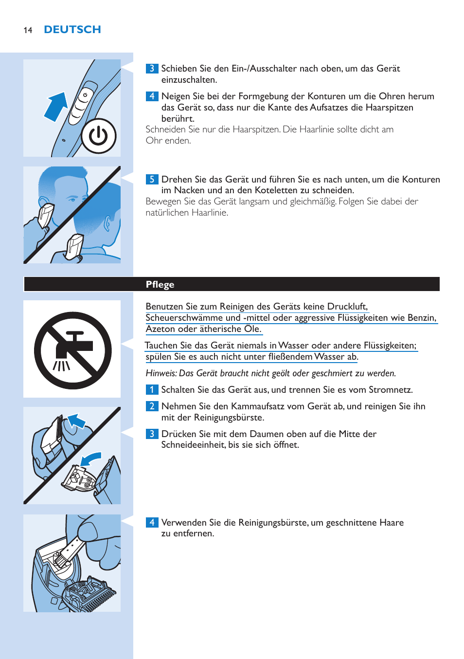 Philips HAIRCLIPPER Series 5000 cortapelos User Manual | Page 14 / 46