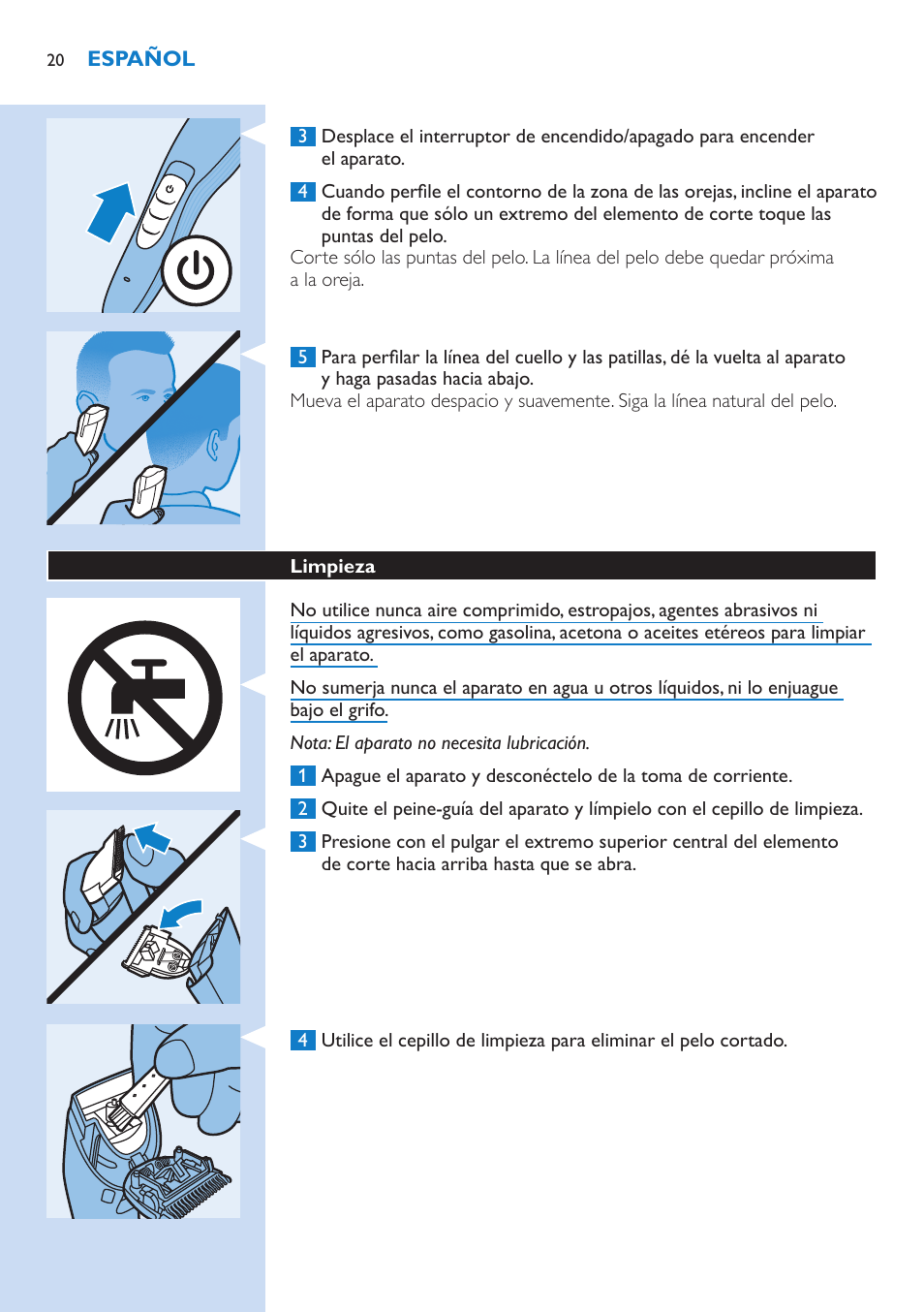 Philips HAIRCLIPPER Series 5000 cortapelos User Manual | Page 20 / 46