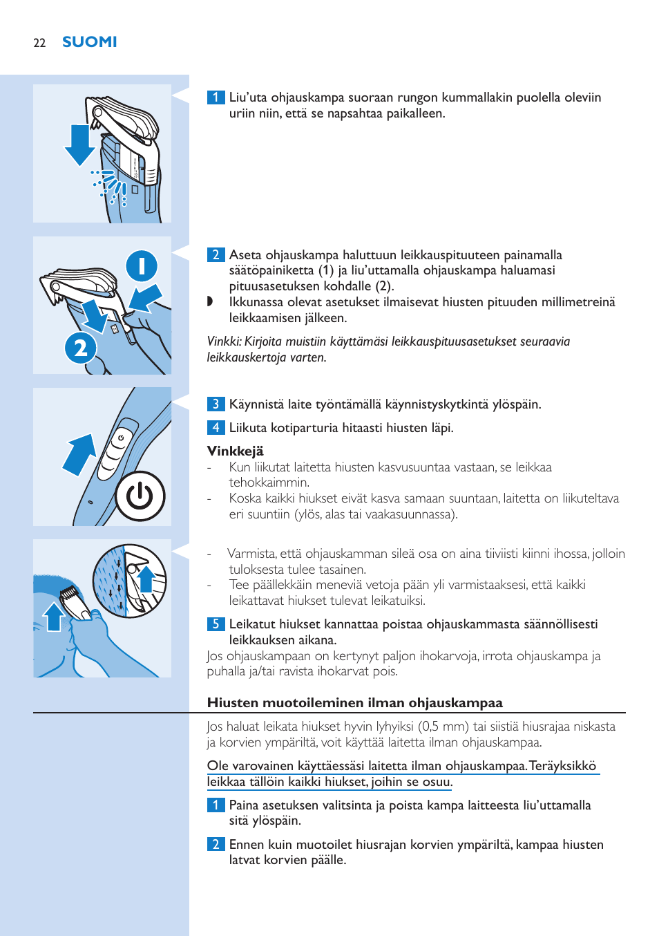 Philips HAIRCLIPPER Series 5000 cortapelos User Manual | Page 22 / 46