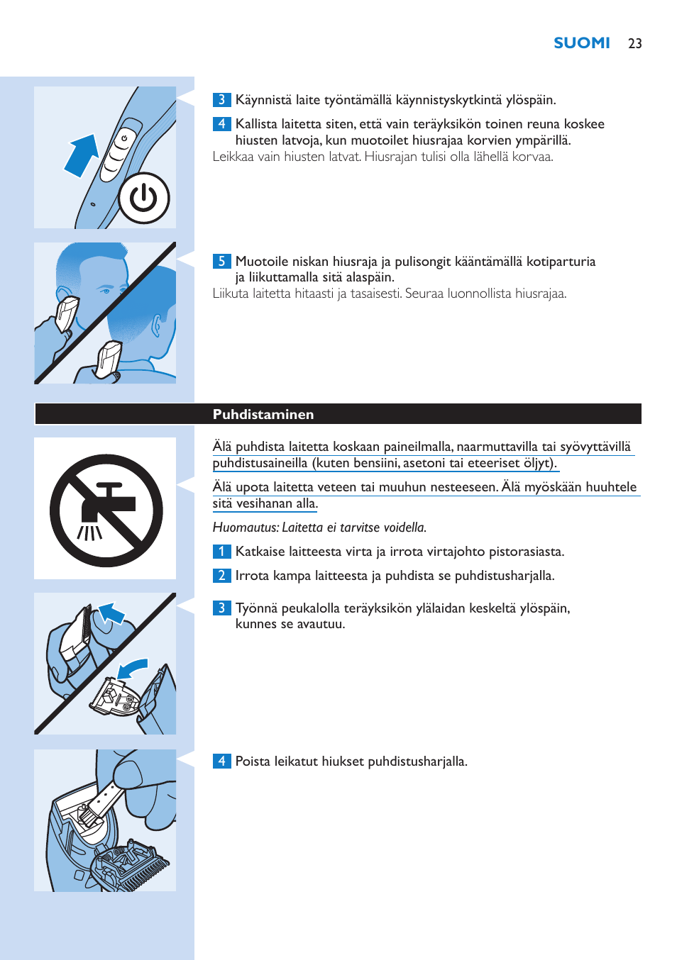 Philips HAIRCLIPPER Series 5000 cortapelos User Manual | Page 23 / 46