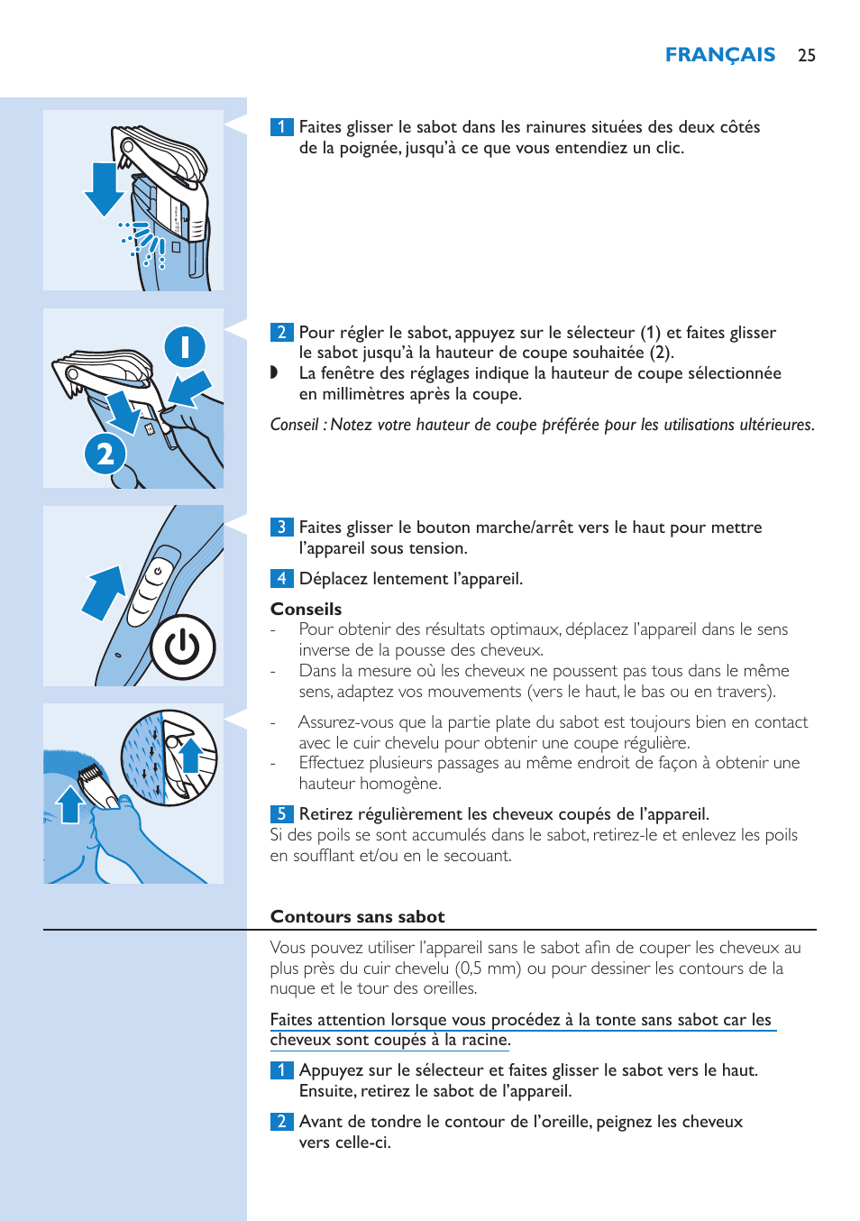 Philips HAIRCLIPPER Series 5000 cortapelos User Manual | Page 25 / 46