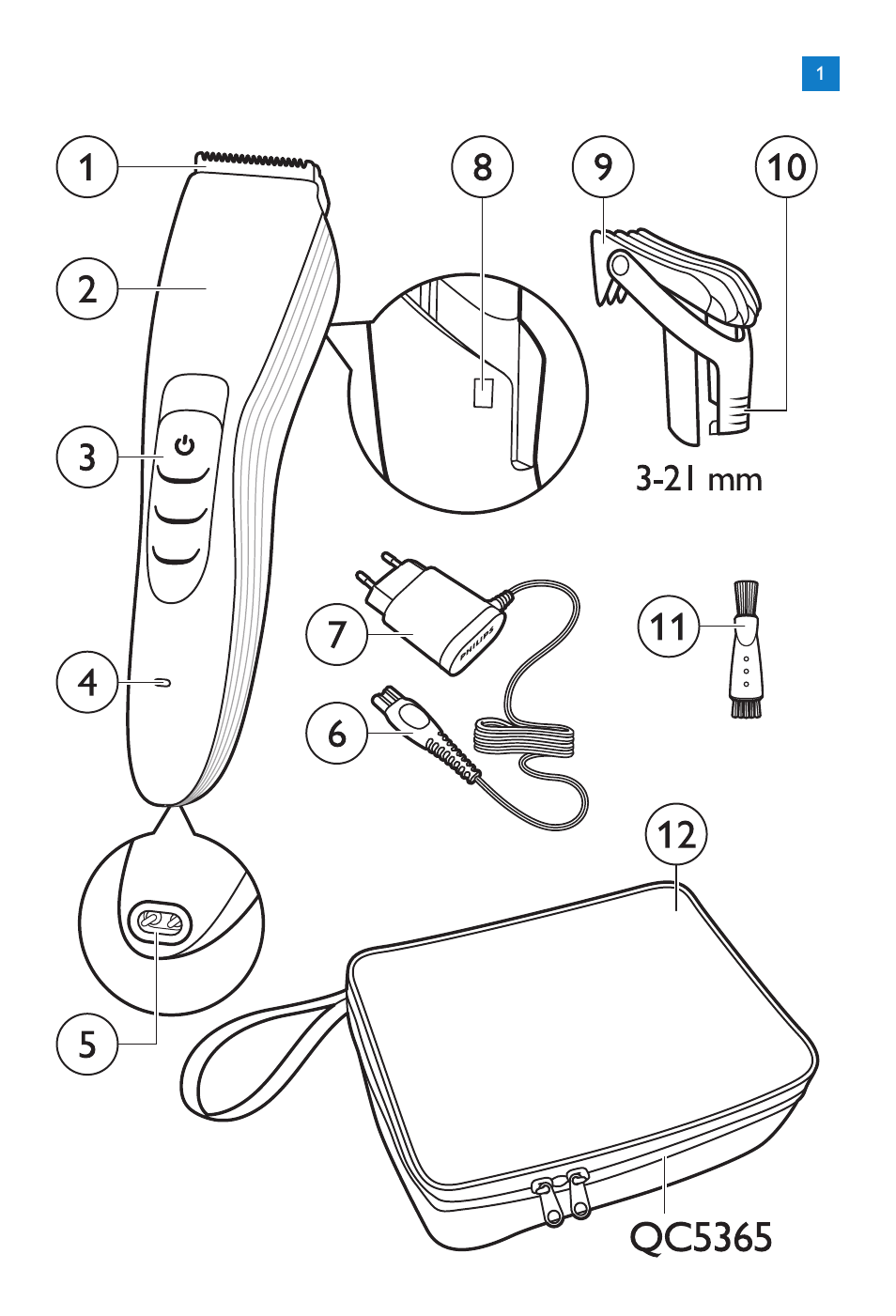 Philips HAIRCLIPPER Series 5000 cortapelos User Manual | Page 3 / 46