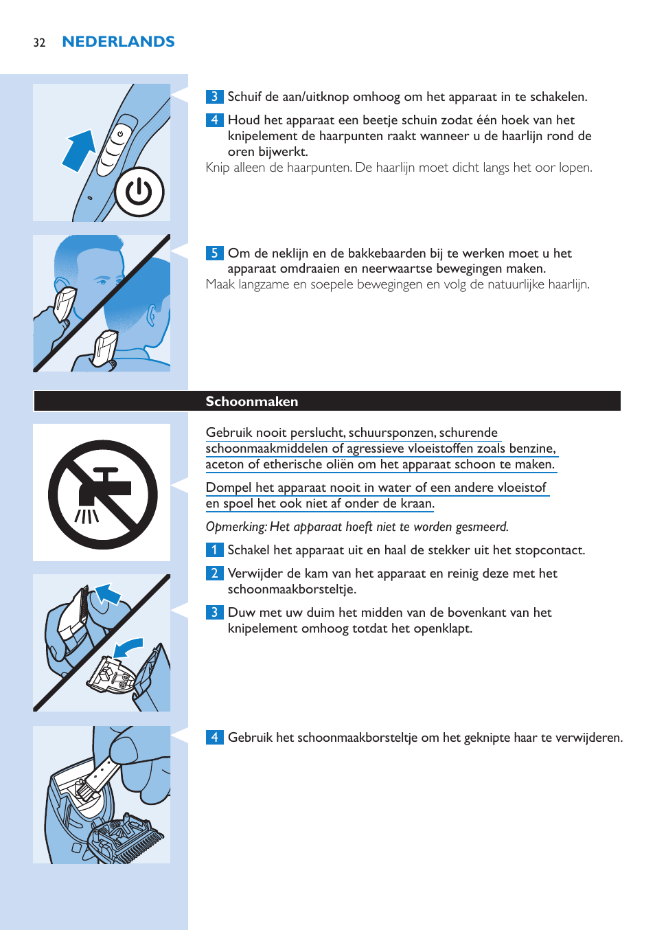 Philips HAIRCLIPPER Series 5000 cortapelos User Manual | Page 32 / 46