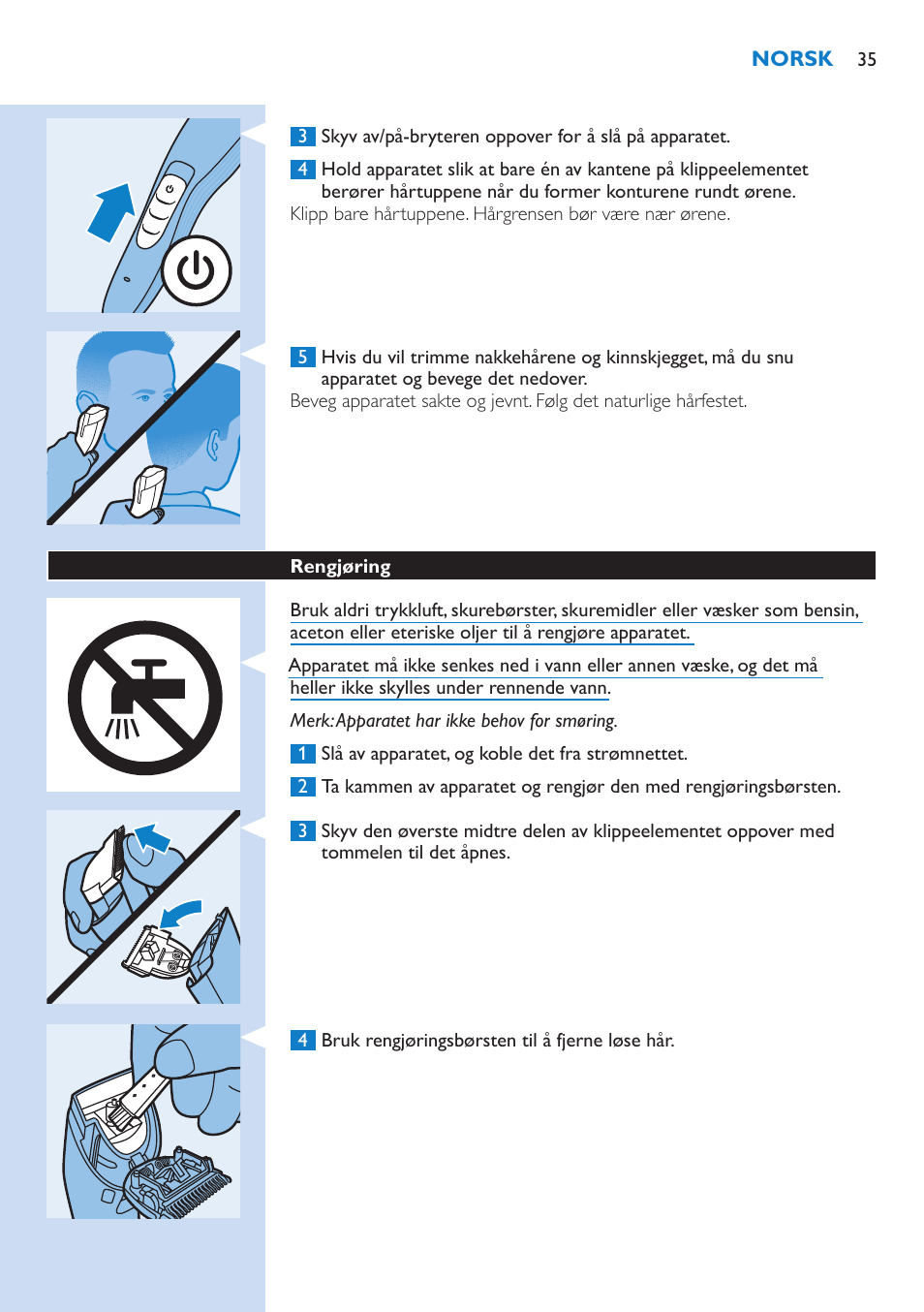 Philips HAIRCLIPPER Series 5000 cortapelos User Manual | Page 35 / 46