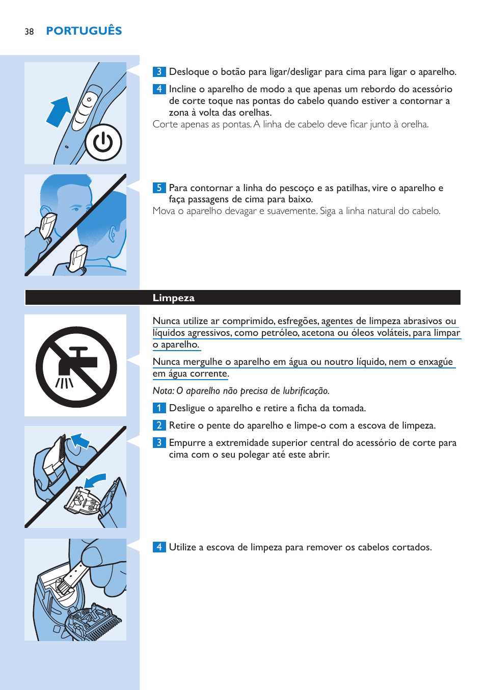 Philips HAIRCLIPPER Series 5000 cortapelos User Manual | Page 38 / 46